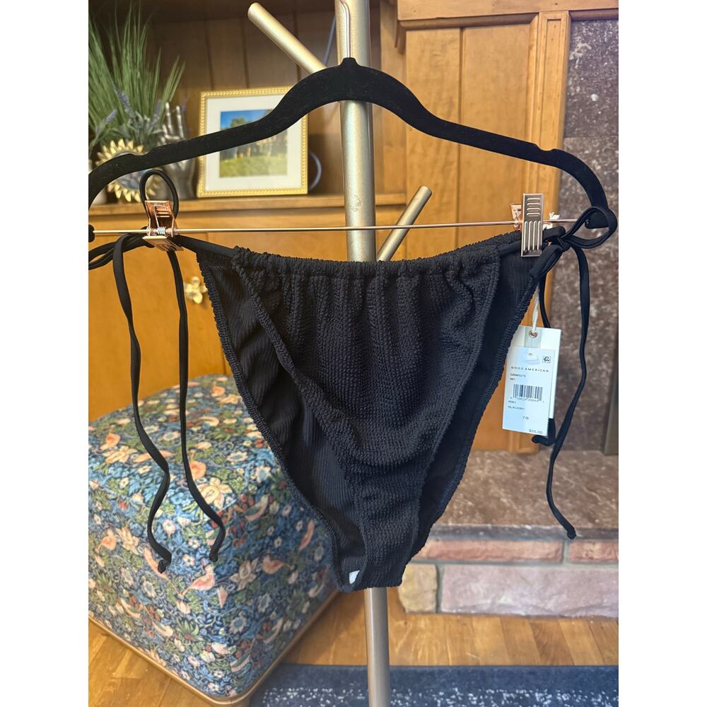 NWT Good American Swim Always Fits Tiny Ties Bikini Bottom Sz. 7/8